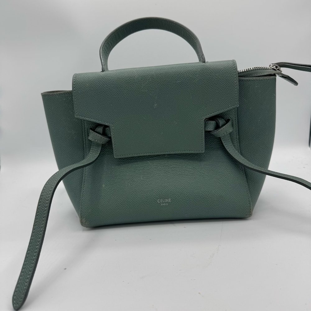 Celine luxery fall Green crossbody belt bag nano Leather Women's Bag